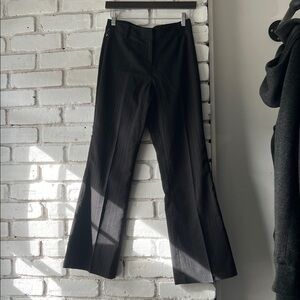 Black metallic thread stripe Pinstripe Pants mid rise boot cut petites